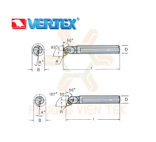 Cán Dao Tiện Trong Loại Nhỏ SDU, SDQ Ghép Mảnh Vertex