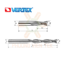 Dao Phay Ngón Hợp Kim 2 Me VEA72, VEA82, VEA85 Vertex