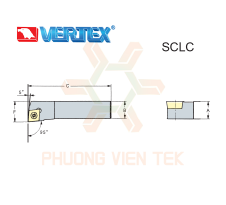 Cán Dao Tiện Ngoài Loại Nhỏ SCLC 95° Ghép Mảnh Vertex