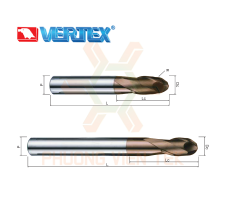 Dao Phay Cầu Hợp Kim VB262, VB263 Vertex (<56HRC)