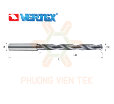 Mũi Khoan Hợp Kim Có Lỗ Tưới Dầu VDD37 Vertex