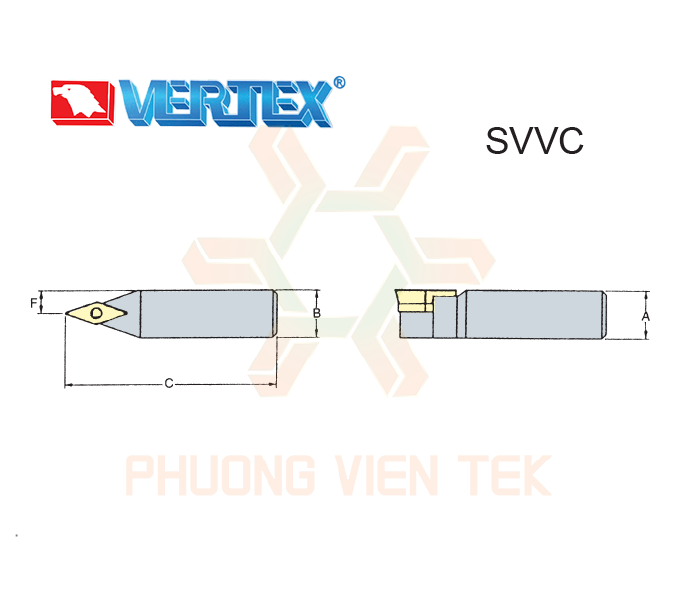 Cán Dao Tiện Ngoài SVVC Ghép Mảnh Vertex